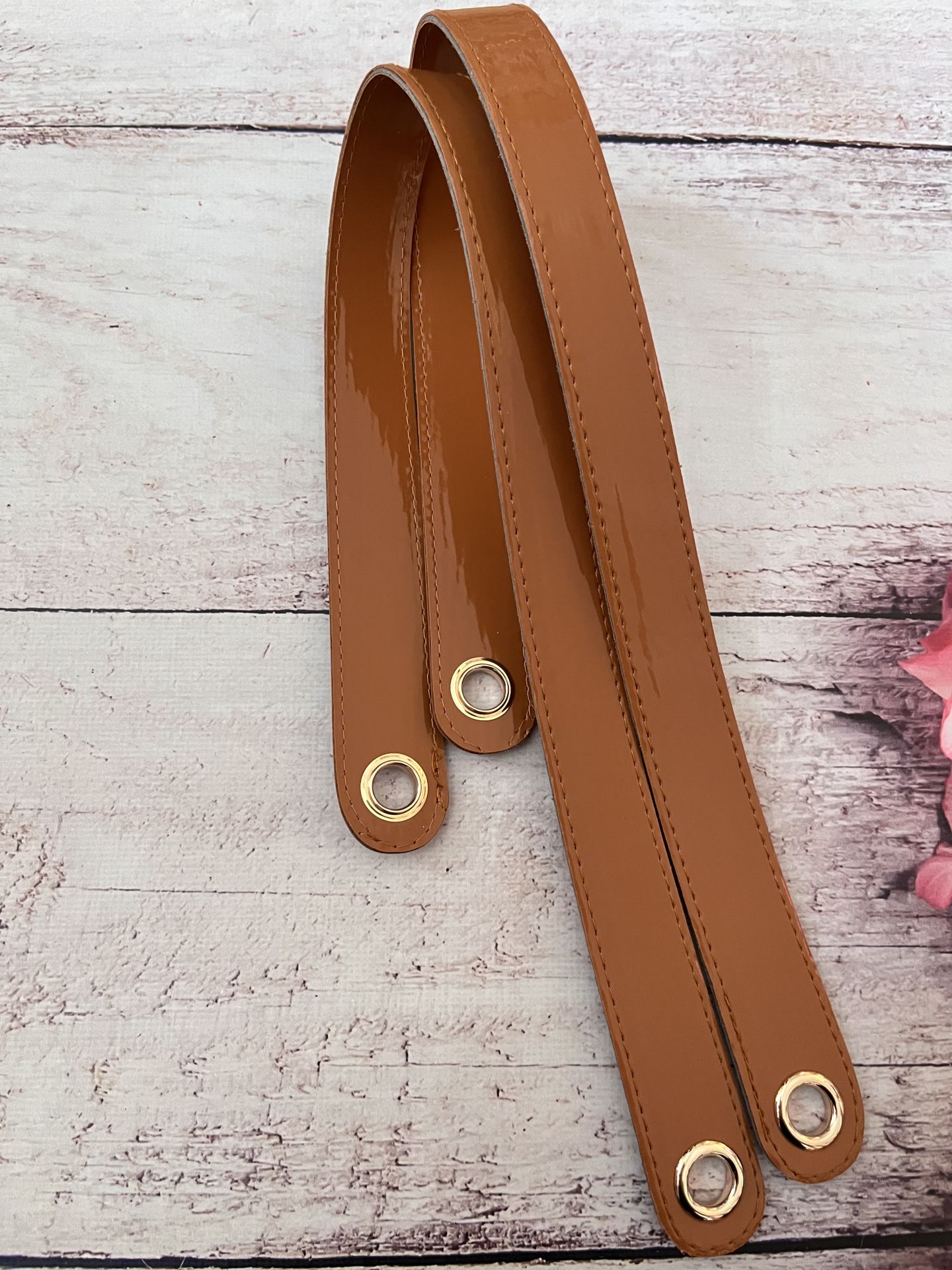 KUŞ GÖZLÜ DİSKO ÇANTA SAPI 1 ÇİFT   60 CM Taba