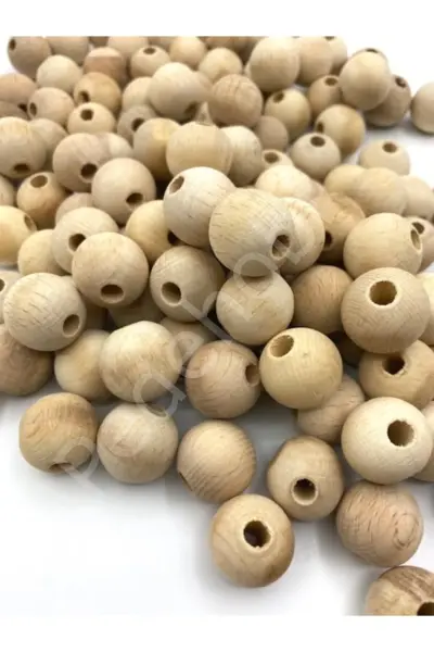 14 MM CİLALI AHŞAP BONCUK PAKETİ