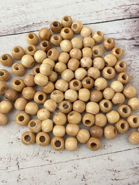 14 MM CİLALI AHŞAP BONCUK PAKETİ