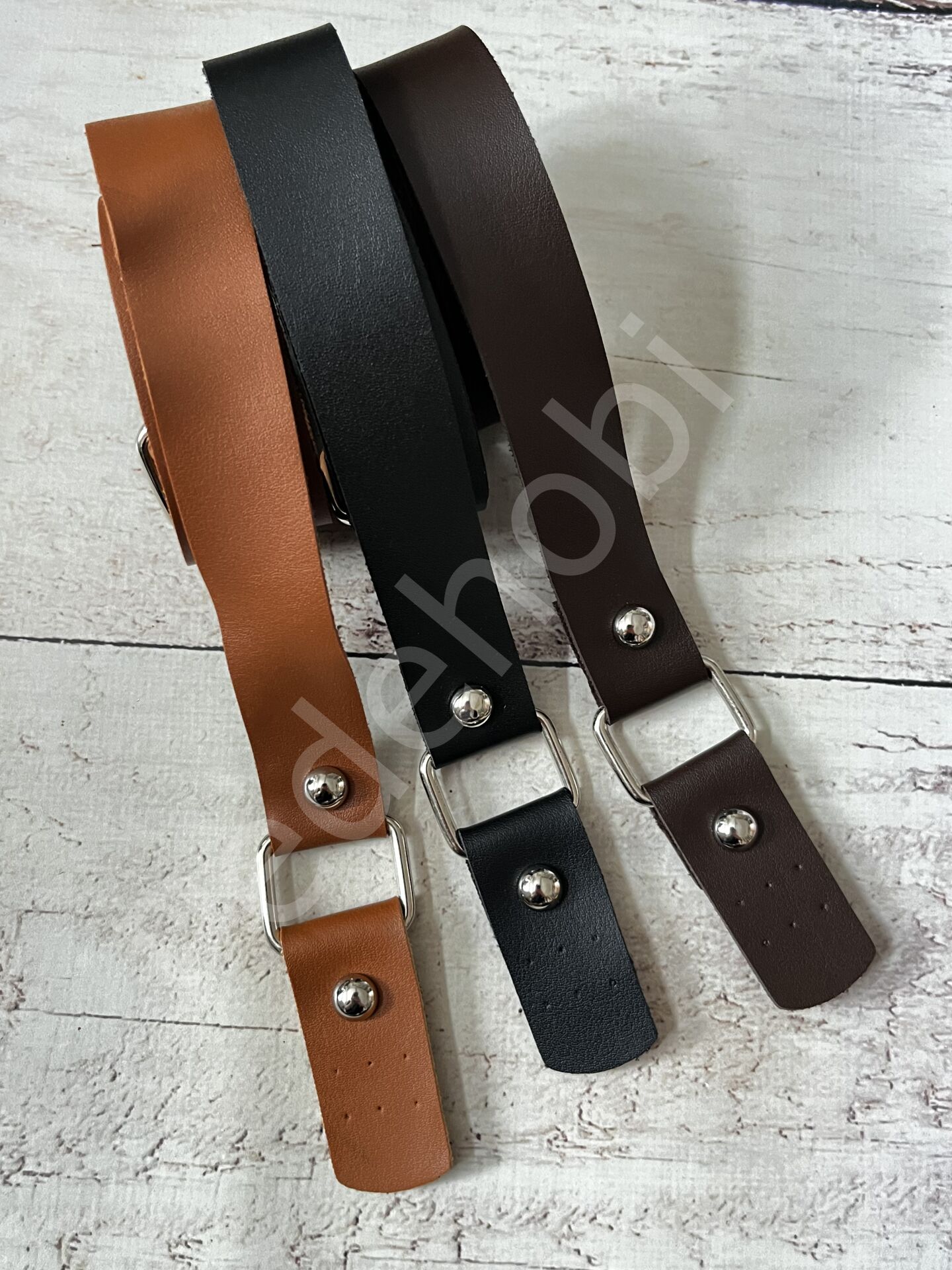 DİKME DERİ ASKI BÖCELİ GÜMÜŞ 70 CM- 1 ÇİFT