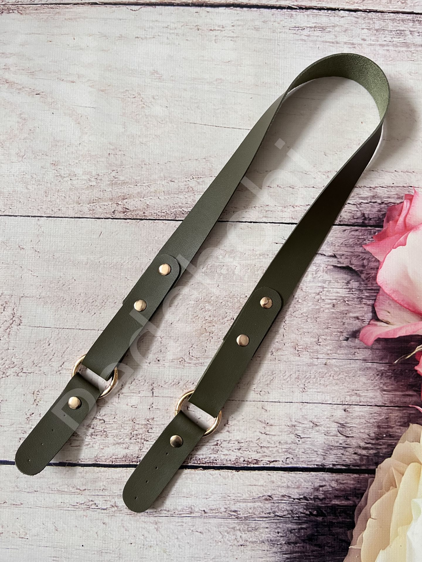DERİ DİKİLEBİLİR ASKI BÖCELİ 2,5 CM 1 ÇİFT Haki yeşil