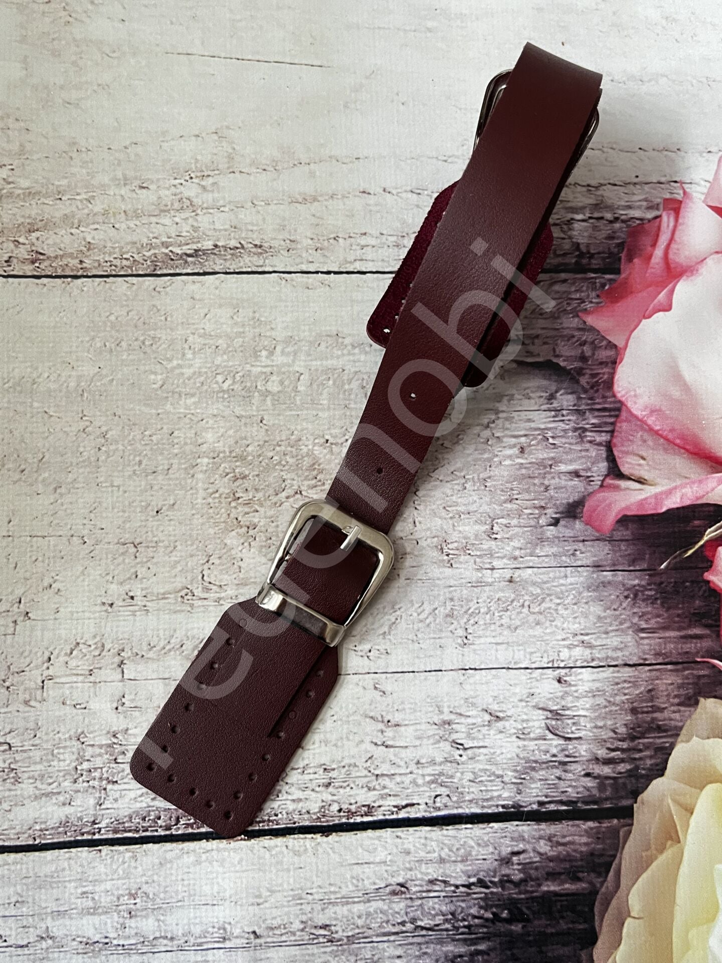 DİKME DERİ ASKI KEMER TOKALI 80 CM- 1 ÇİFT BORDO