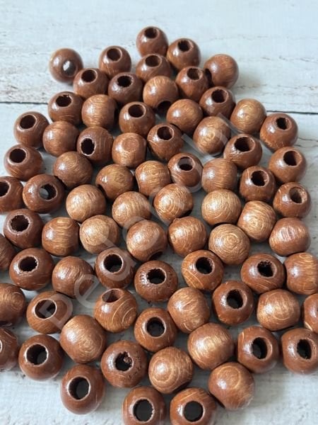 Ahşap Boncuk 14 MM  ( Fındık Kabuğu 40 AD )