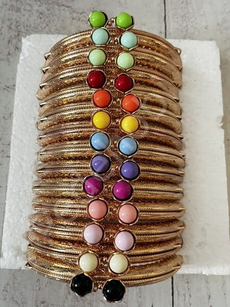 ÇİÇEK TOKALI CÜZDAN KLİPSİ OVAL GOLD 10,5 CM