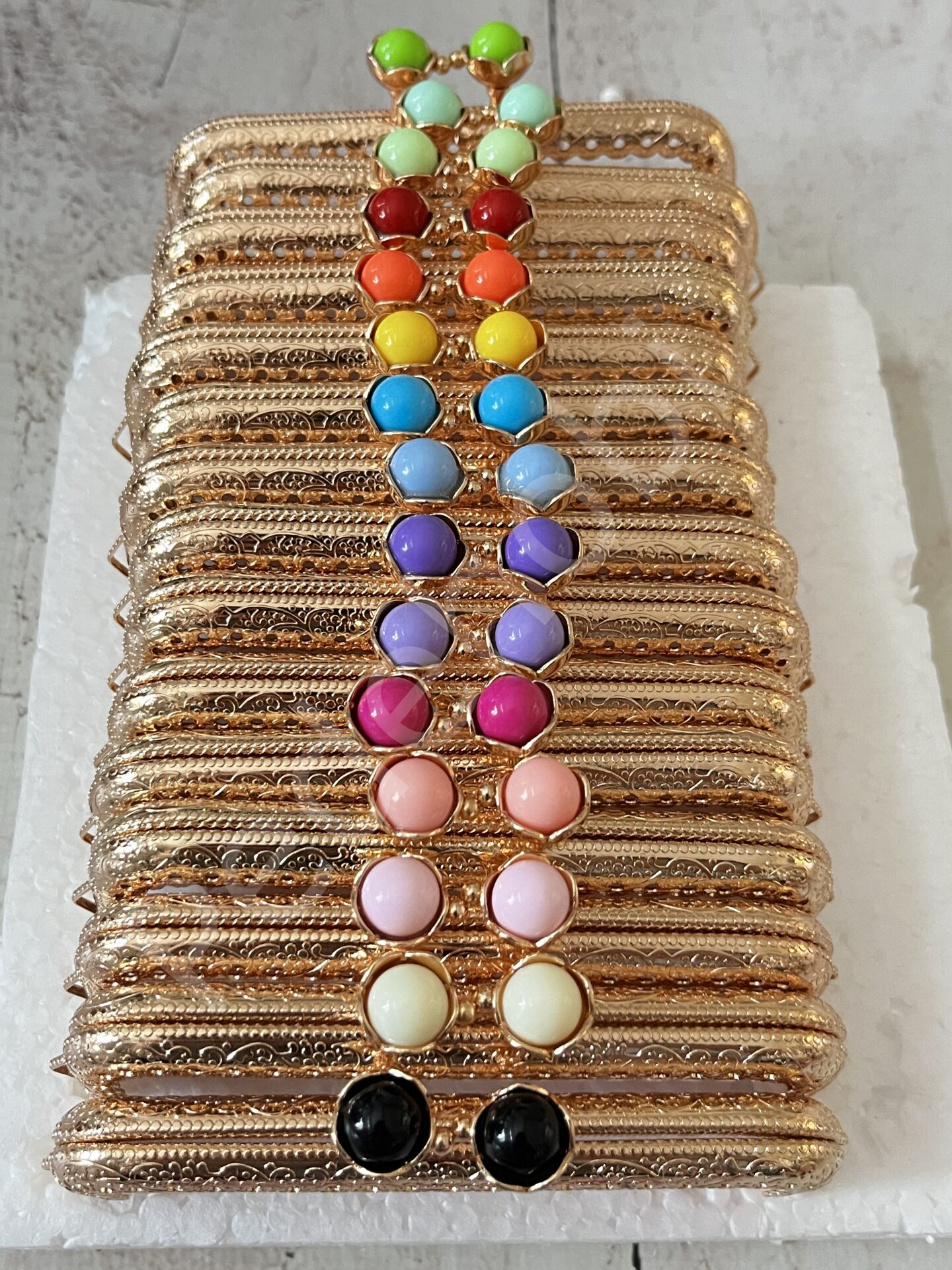 ÇİÇEK TOKALI CÜZDAN KLİPSİ KARE GOLD 10,5 CM