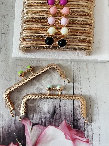 ÇİÇEK TOKALI CÜZDAN KLİPSİ KARE GOLD 10,5 CM