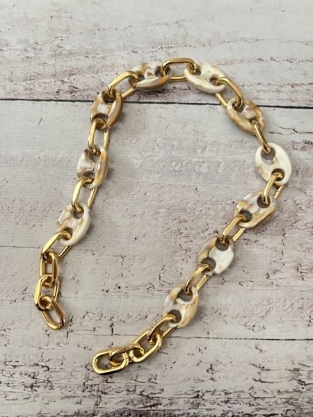 AKRİLİK OVAL BONCUKLU ÇANTA ASKISI 40 CM