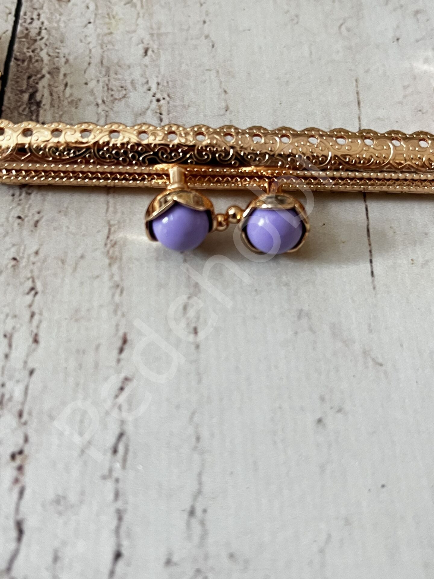 ÇİÇEK TOKALI CÜZDAN KLİPSİ KARE GOLD 10,5 CM Lila