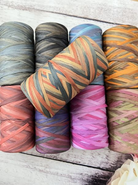 EBRULİ RAFYA İPİ 150 .GR  SOFT YEŞİL TURUNCU
