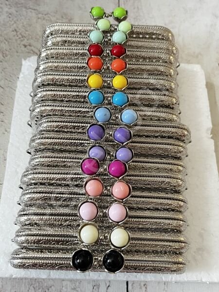 ÇİÇEK TOKALI CÜZDAN KLİPSİ KARE GÜMÜŞ 10,5 CM