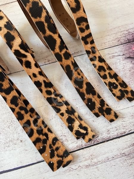 LEOPAR DESEN 70 CM DİKİLEBİLİR DERİ ASKI - 1 ÇİFT