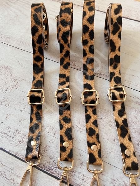 LEOPAR DESEN 2 CM AYARLANABİLİR DERİ ASKI