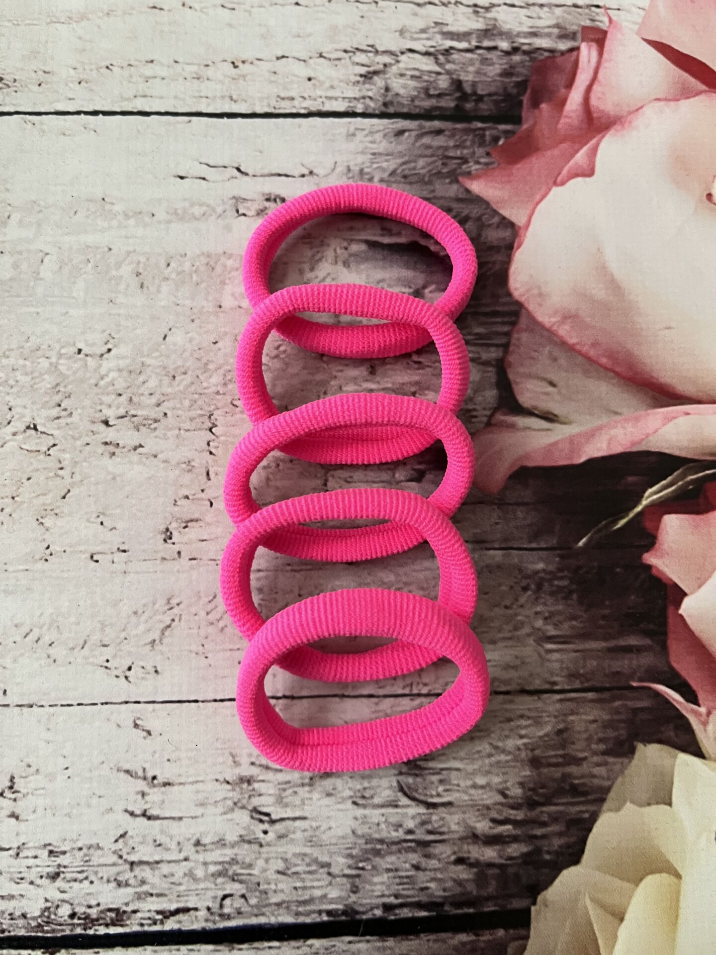 LASTİK TOKALAR 5 'Lİ PAKET Neon pembe