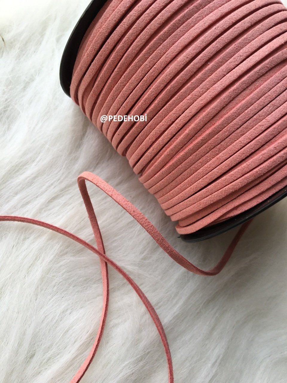 SÜET İP  1 MT. pembe