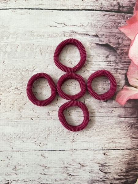 3 CM KÜÇÜK LASTİK TOKA 5 Lİ PAKET Mürdüm