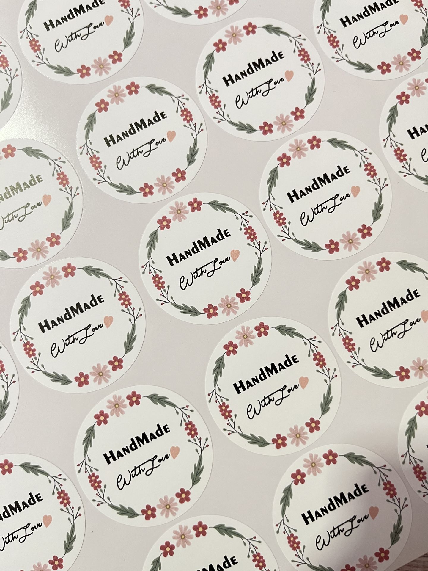 5 CM STİCKER 5 ADET 5 CM HANDMADE  ÇİÇEK