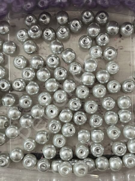 CAM İNCİ 6 MM  100 ADET gri
