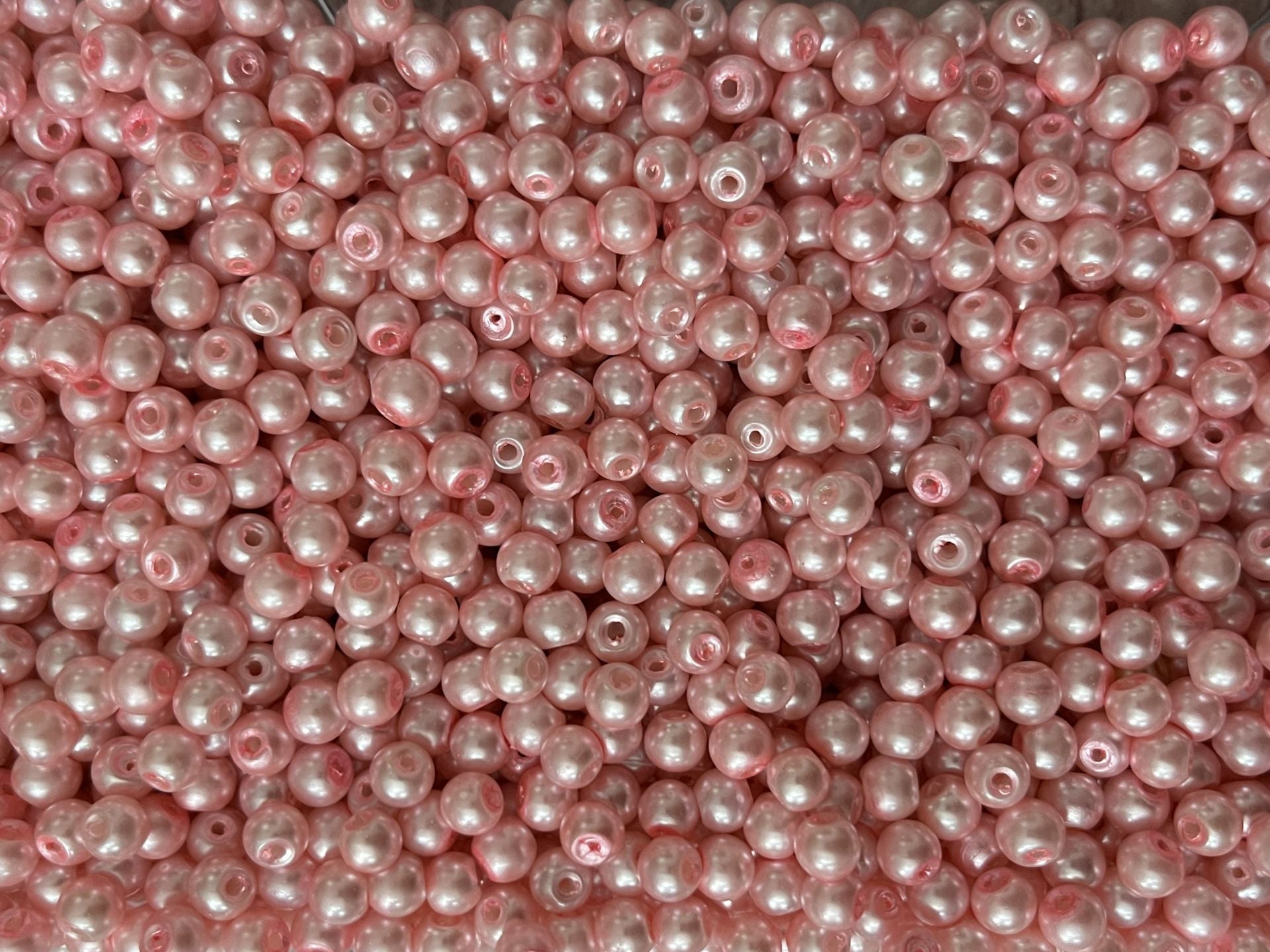 CAM İNCİ 6 MM  100 ADET pembe