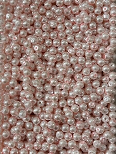 CAM İNCİ 6 MM  100 ADET pembe