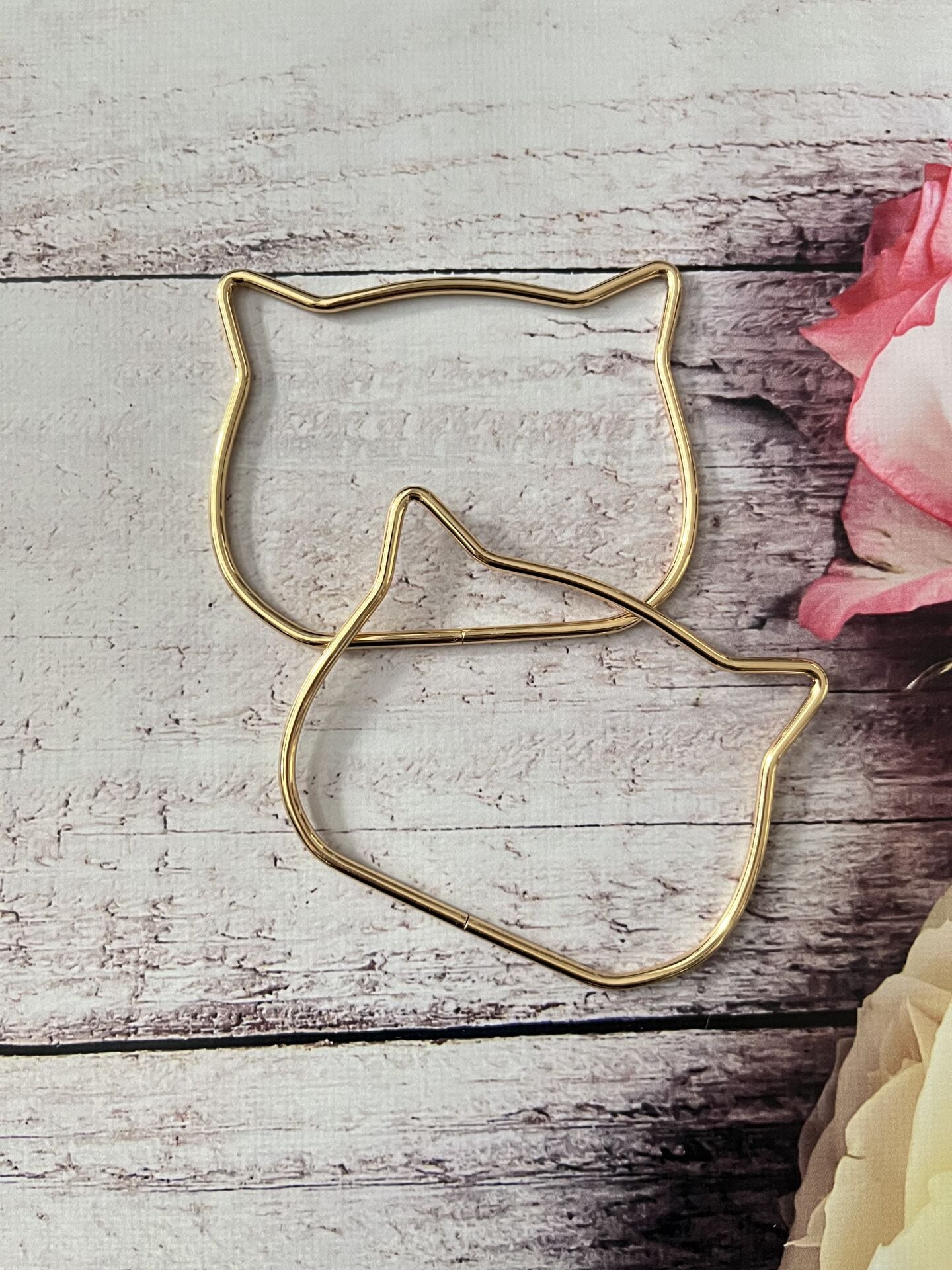 METAL KEDİ ÇANTA SAPI 11 CM 1 ÇİFT Gold