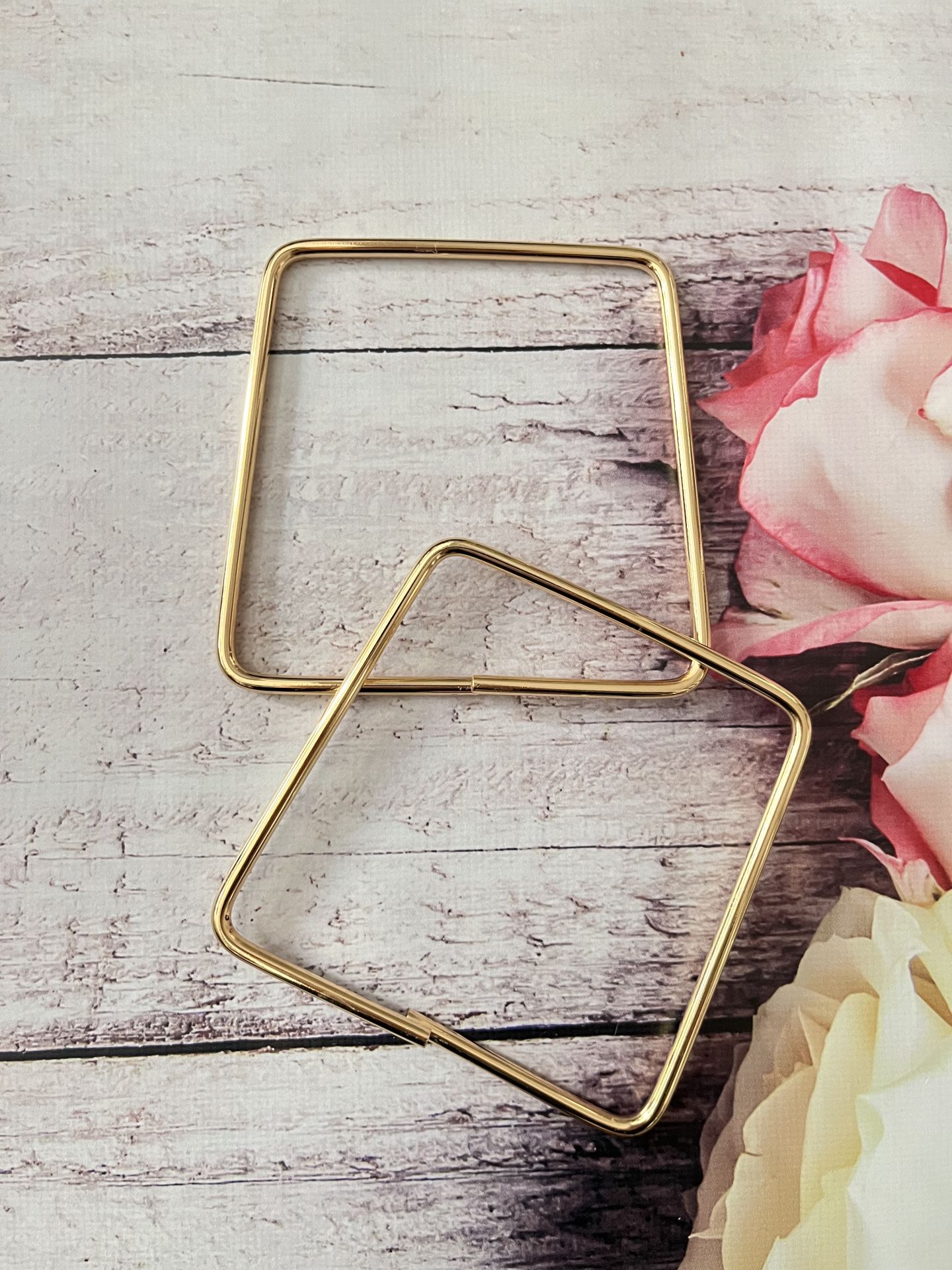 METAL ÇANTA SAPI KARE 12 CM 1 ÇİFT Gold