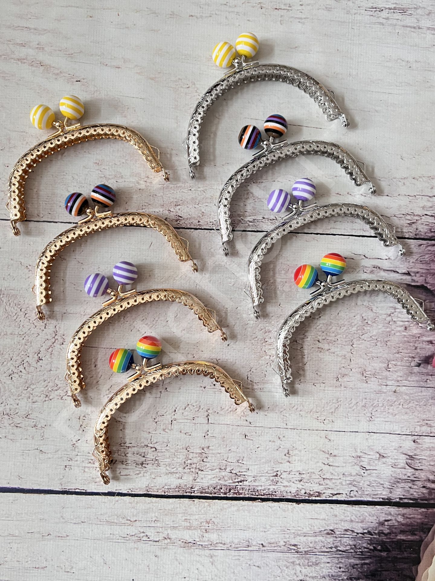 10 CM  ÇİZGİLİ TOKALI CÜZDAN KLİPS