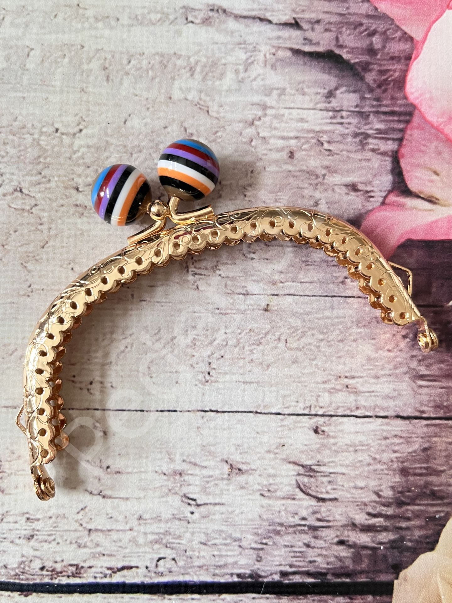 10 CM  ÇİZGİLİ TOKALI CÜZDAN KLİPS KAHVE GOLD