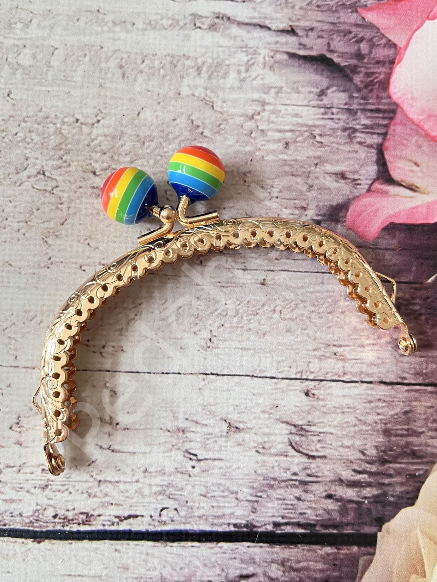 10 CM  ÇİZGİLİ TOKALI CÜZDAN KLİPS GÖKKUŞAĞI GOLD