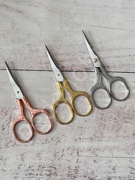 VİNTAGE MAKAS ÇİÇEKLİ KARE  12.5 cm GOLD