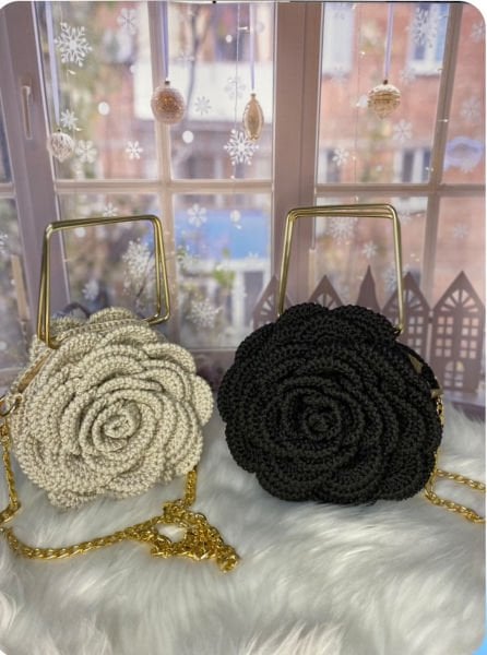 GOLD  12 CM BÜYÜK METAL KULP GÜL ÇANTA KİTİ