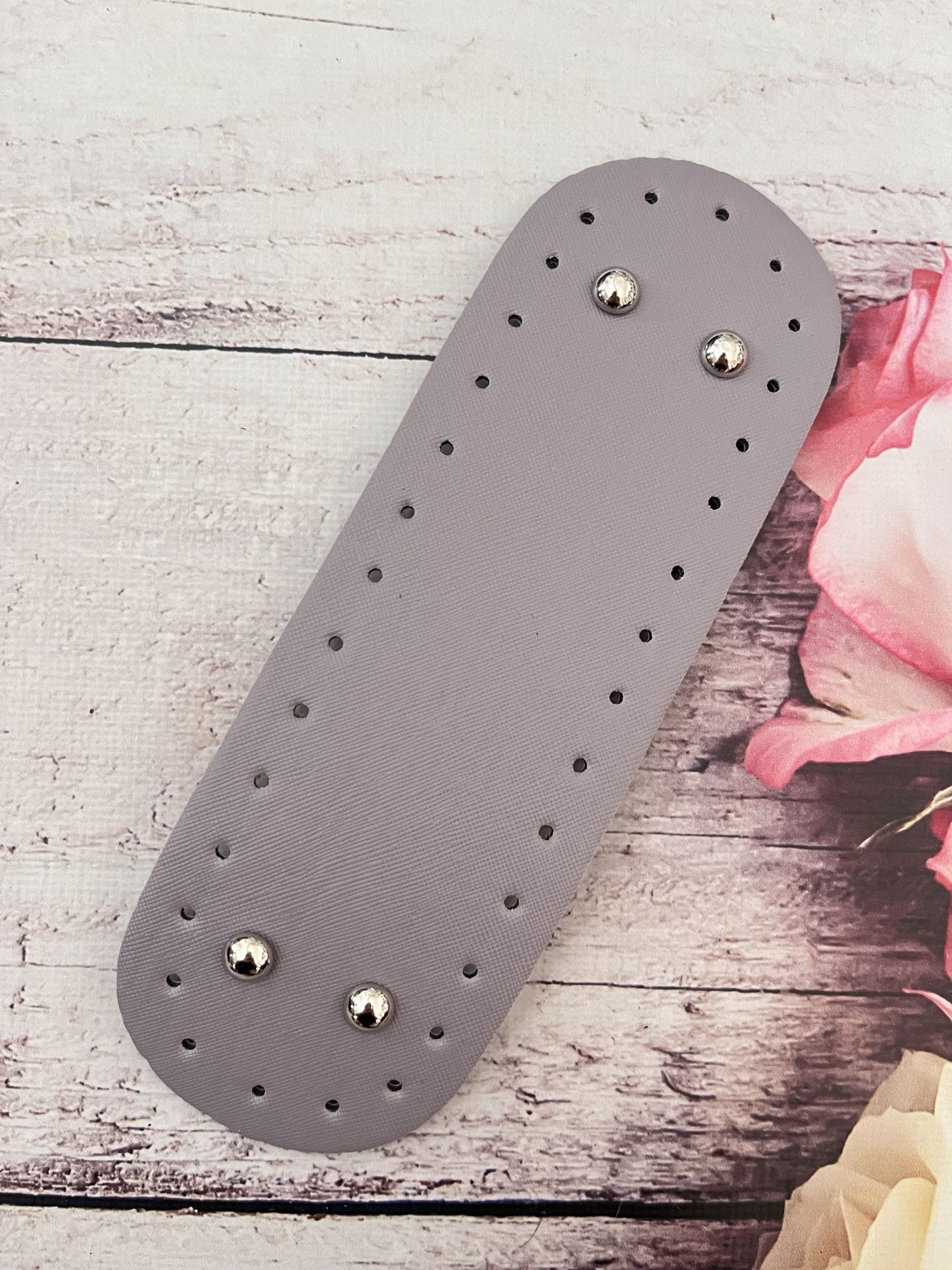 22 * 7 CM OVAL  ÇANTA TABANI RİVETLİ gri