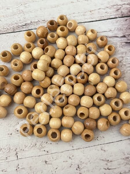 16 MM CİLALI AHŞAP BONCUK PAKETİ (25 ADET)