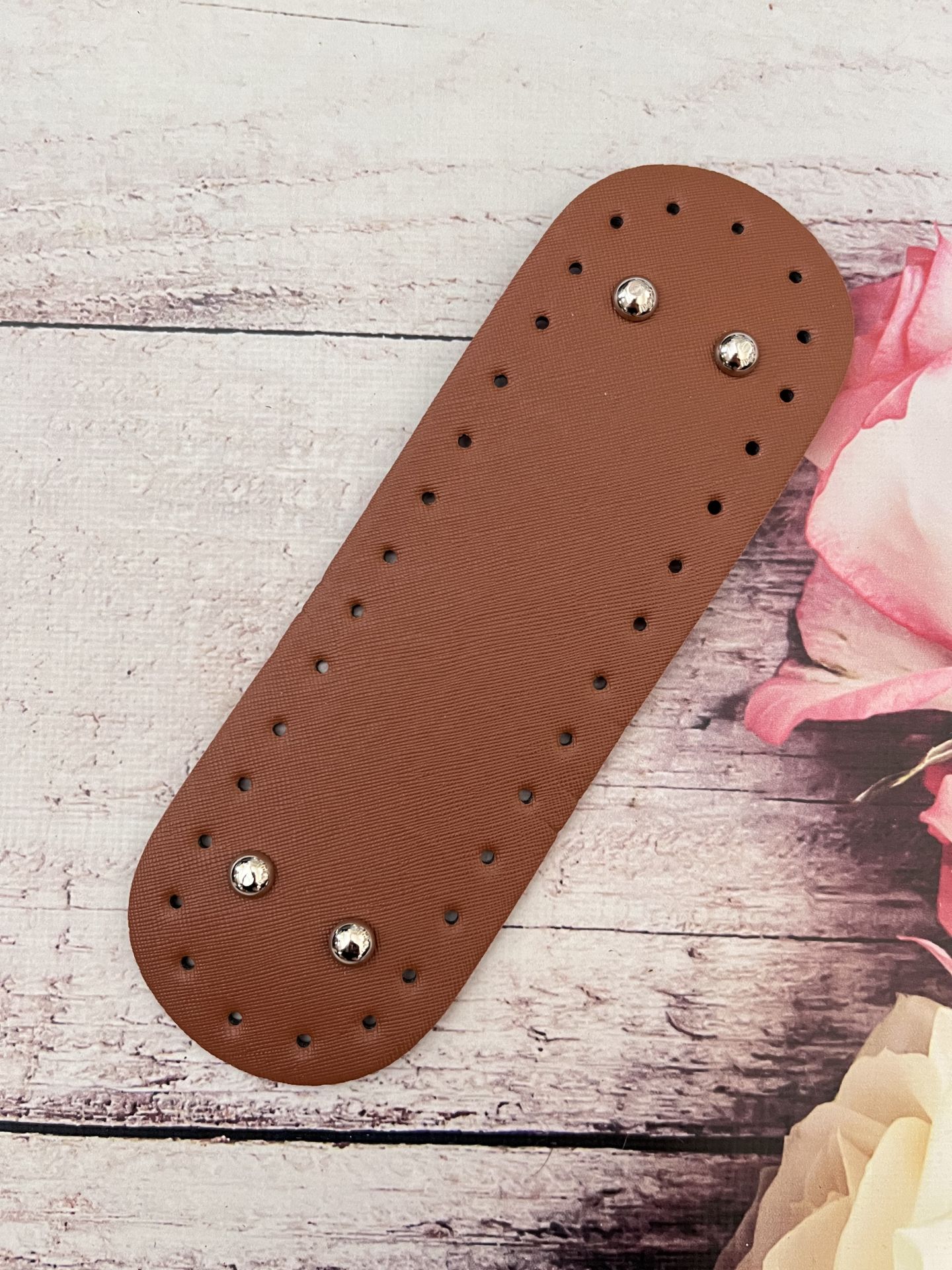 22 * 7 CM OVAL  ÇANTA TABANI RİVETLİ Taba