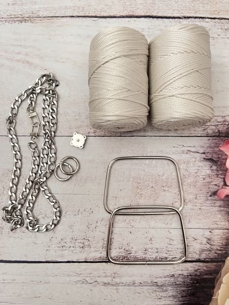 GÜMÜŞ 11 CM KÜÇÜK METAL KULP GÜL ÇANTA KİTİ