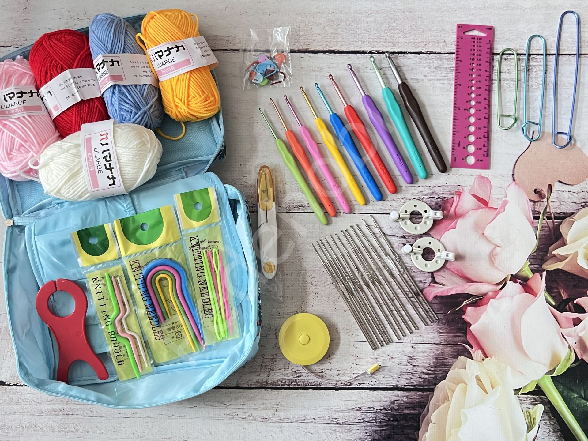 ÇANTALI ÖRGÜ SETİ