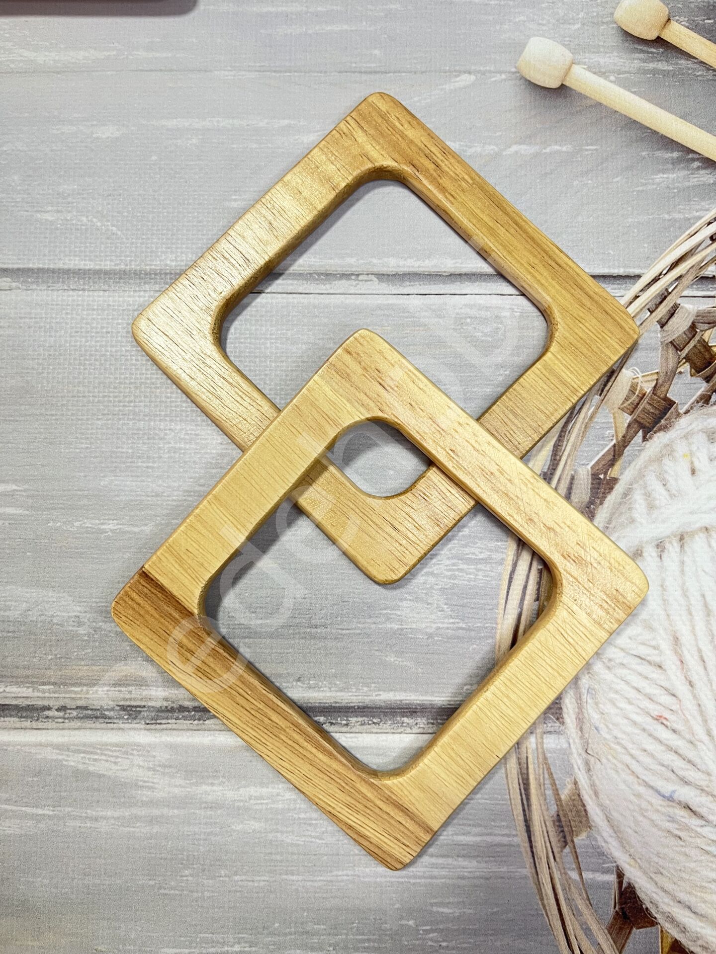 KARE AHŞAP KULP 12.5 CM 1 ÇİFT NATURAL