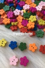 RENKLİ 12 MM ÇİÇEK DÜĞME  (14 LÜ PAKET )