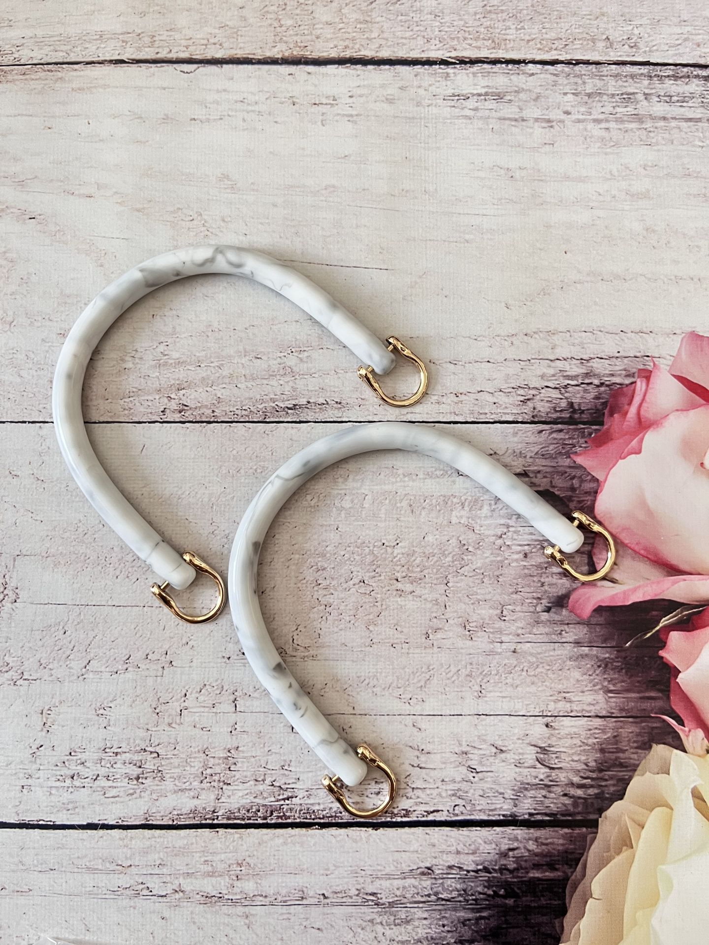 U MODEL AKRİLİK ÇANTA KULBU 14 CM Beyaz