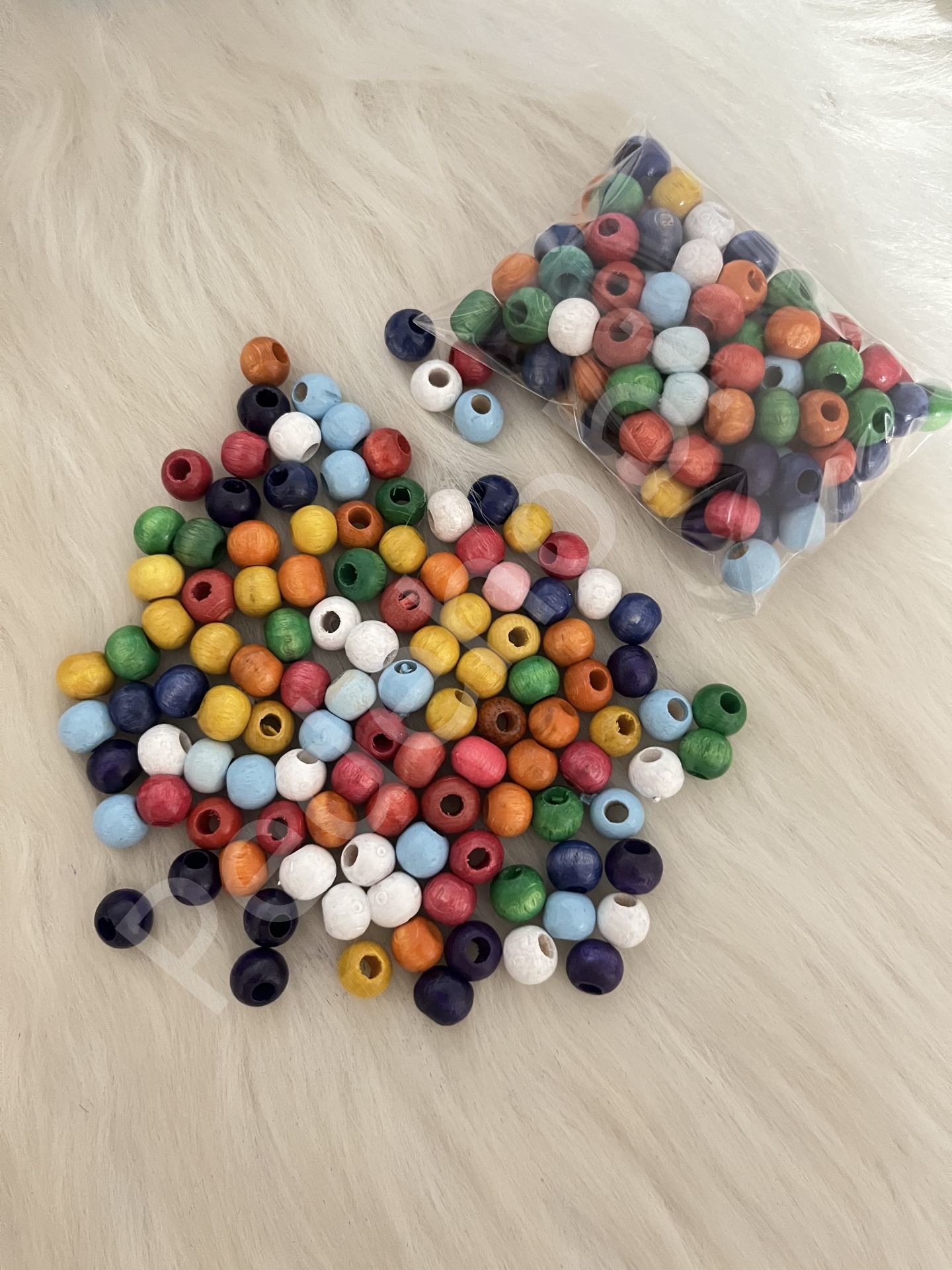 12 MM RENKLİ  AHŞAP  BONCUK  PAKETİ (40 AD )