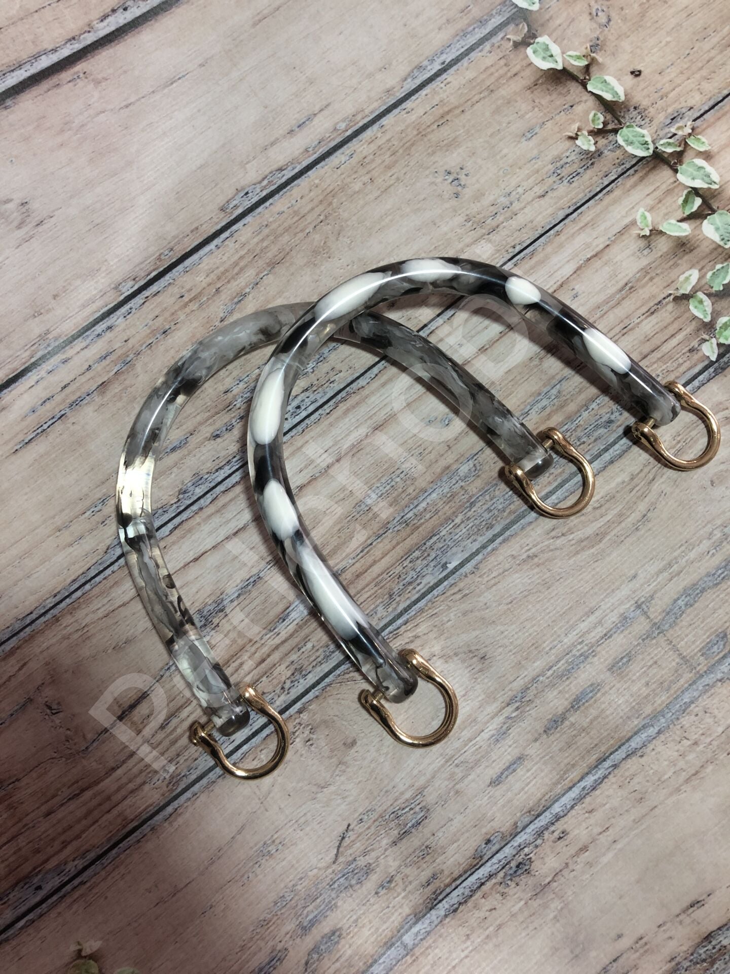 U MODEL AKRİLİK ÇANTA KULBU 14 CM MERMER