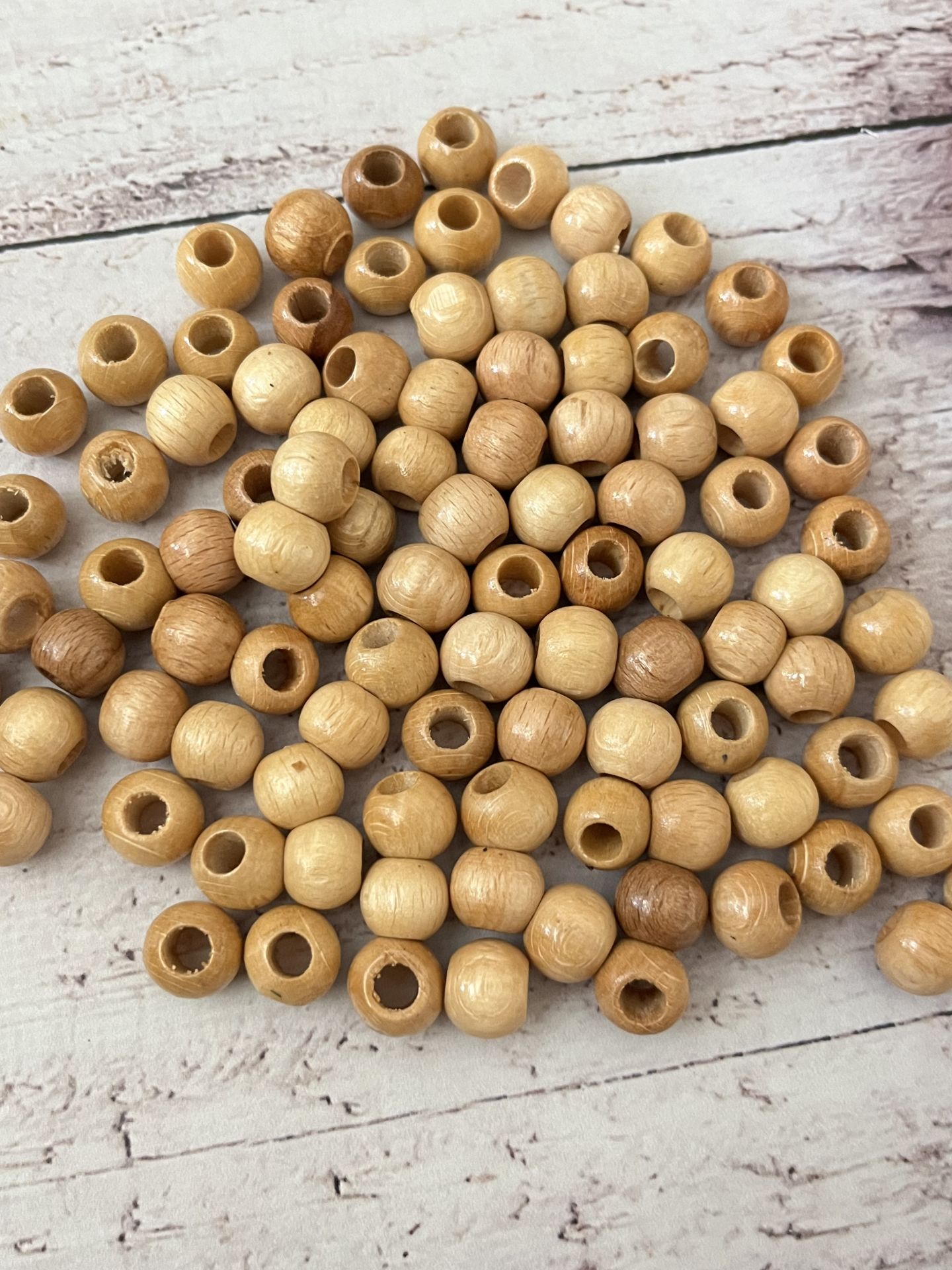 12 MM CİLALI AHŞAP BONCUK PAKETİ (50 ADET )