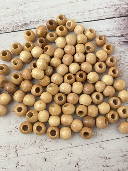 12 MM CİLALI AHŞAP BONCUK PAKETİ (50 ADET )