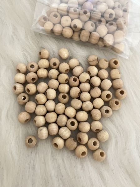 12 MM CİLALI AHŞAP BONCUK PAKETİ
