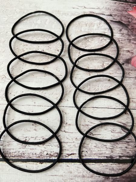 5 CM SİYAH  DÜZ LASTİK 10 'Lİ İNCE