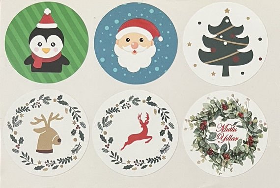 YENİ YIL STICKER  6 LI
