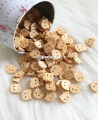 NATURAL AHŞAP HELLO  KİTTY  DÜĞME