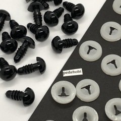 14 MM SİYAH GÜVENLİ GÖZ İTHAL