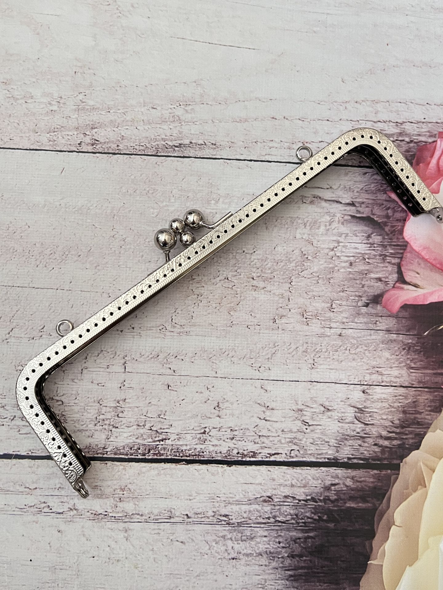25 CM METAL ÇANTA KULPU 2 BÖLMELİ MODEL   M -29 Gümüş