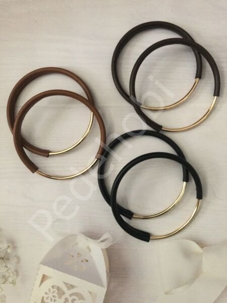 DERİLİ METAL ÇANTA SAPI YUVARLAK 13 CM 1 ÇİFT