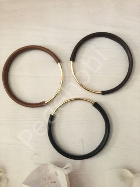 DERİLİ METAL ÇANTA SAPI YUVARLAK 13 CM 1 ÇİFT